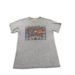 VTG Clemson Tigers Football men's Small Gray T-Shirt Acc Music city bowl
